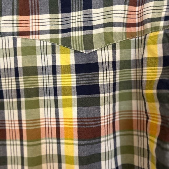 Lucky Brand Mens Medium Plaid Button Front
Long Sleeve Pocket Blue Yellow - Picture 3 of 9